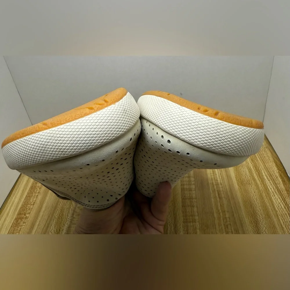 Dansko Odina Sand Milled Nubuck Perforated Sneakers Slip On Beige Shoes Sz 42